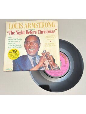 Louis Armstrong Narrates The Night Before Christmas 45 Vinyl Picture Sleeve
